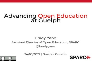 Advancing Open Education at Guelph