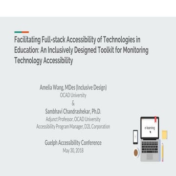 Facilitating Full-stack Accessibility of Technologies in Education- An Inclus...