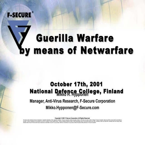 Guerilla warfare by means of netwarfare [2001]