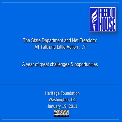 The State Department and Net Freedom: A year of great challenges & opportunities