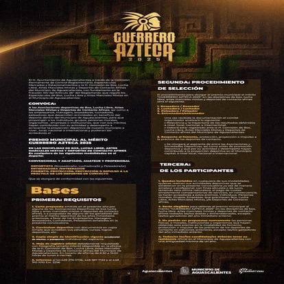 Convocatoria Premio Municipal Guerrero Azteca 2025