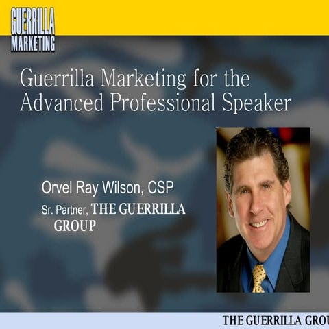 Guerrilla Marketing For The Professional Speaker Nsa Houston
