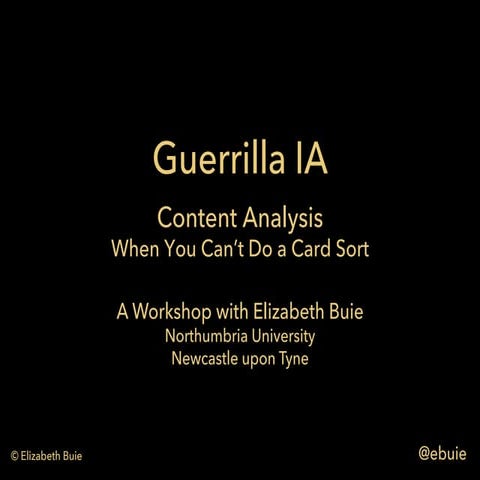 Guerrilla Information Architecture — a workshop