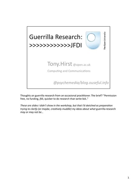 Guerrilla resaearch wtf