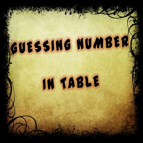 Guessing number in table | PPTX