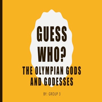 Activity: Guess the Olympian Gods and Goddesses