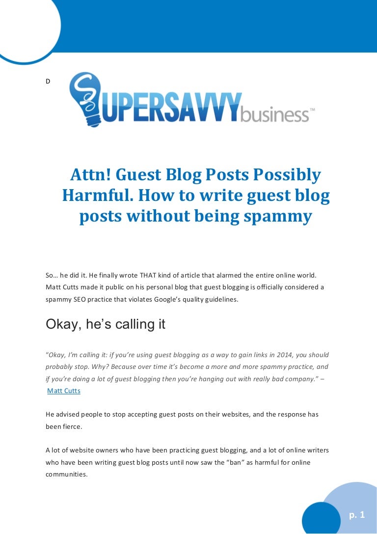 Attn! Guest Blog Posts Possibly Harmful. How to write guest blog post