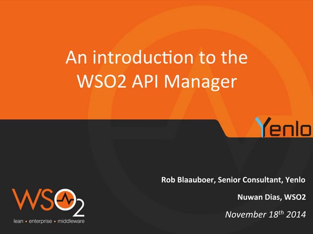 An Introduction to the WSO2 API Manager 