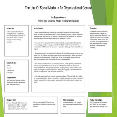 The Use of Social Media in an Organizational Context