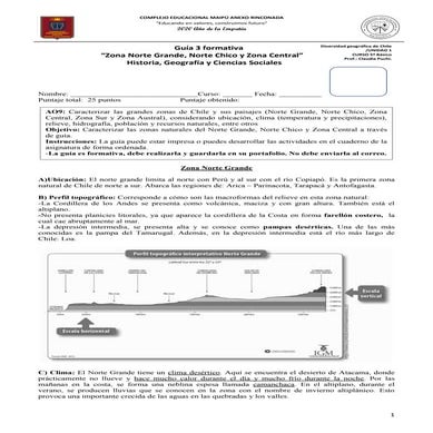 Guía ge 5 (web) entorno natural norte grande y norte chico | PDF