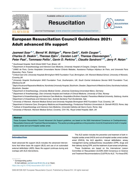 Aha Acls Bls Cpr Guideline 2020 Pdf First Aid Injuries