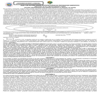 Guia 1 de lectura grado sexto actividad de preparacion saber icfes