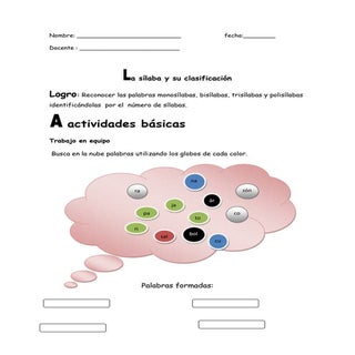 Guia 1 la sílaba y su clasificación