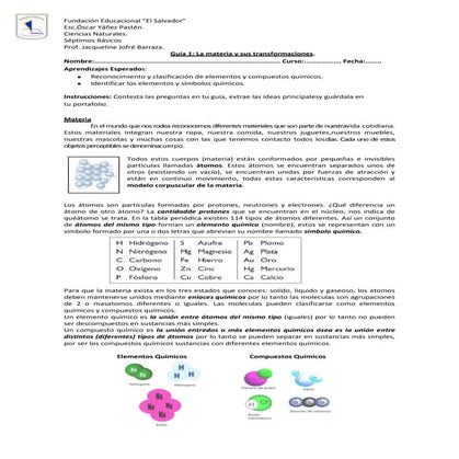 Guia 1 marzo materia y sus transformaciones