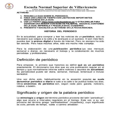 Guía 2 historia del periódico 2019