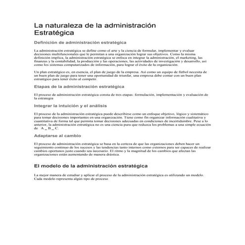 Administracion estrategica | PDF