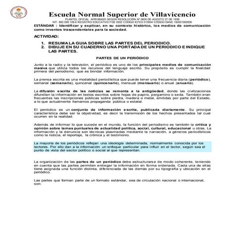 Guía 3 Elemento de un Periódico 2019