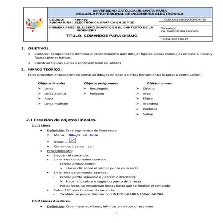 Leccion 2 1- Comandos de Dibujo | PPTX