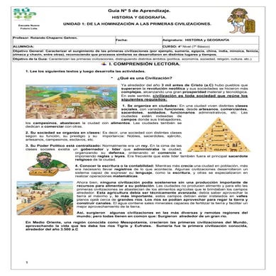 Guia 5. las primeras civilizaciones