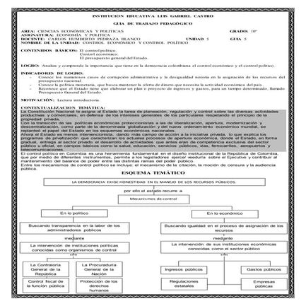Guia 5 control económico y control político economía y política 10° colcastro...