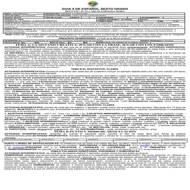 Guia 5 de español 6º 2011