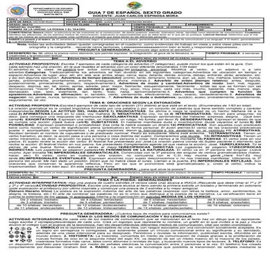 Guia 7 de español 6°