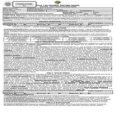 Guia 7 de español 7°