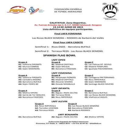 Guía Calatayud 2015: SFB, Final Liga Femenina y Final Four Liga Cadete