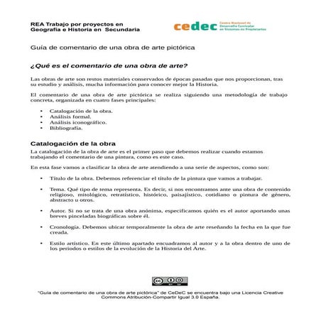 Guía de comentario de una obra de arte pictórica