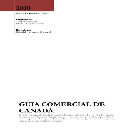 Guia comercial Canadà IXEC 2010