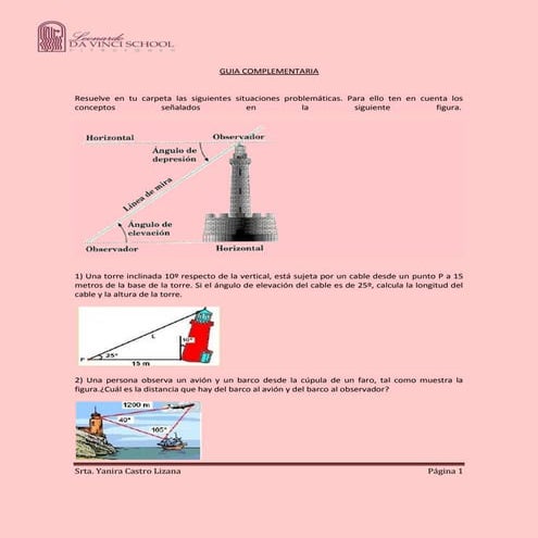 Guia complementaria trigonometria teorema del seno