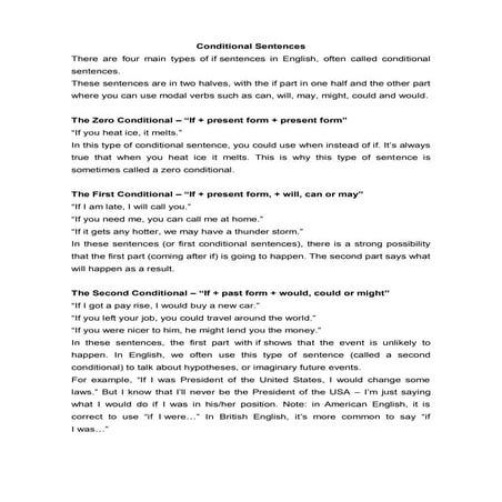 Guia conditional sentences all