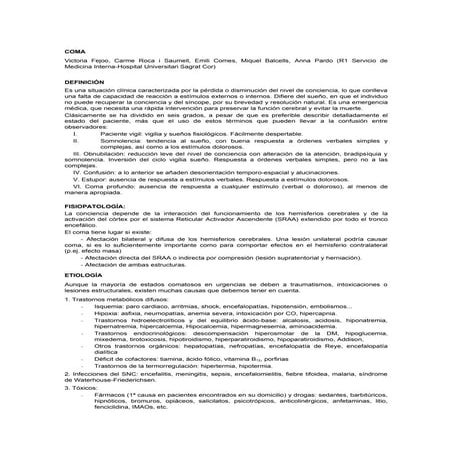 Guia de actuación 2012: Coma