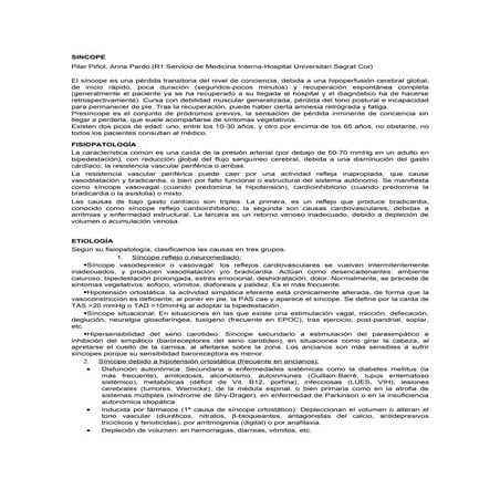 Guia de actuación 2012: Síncope