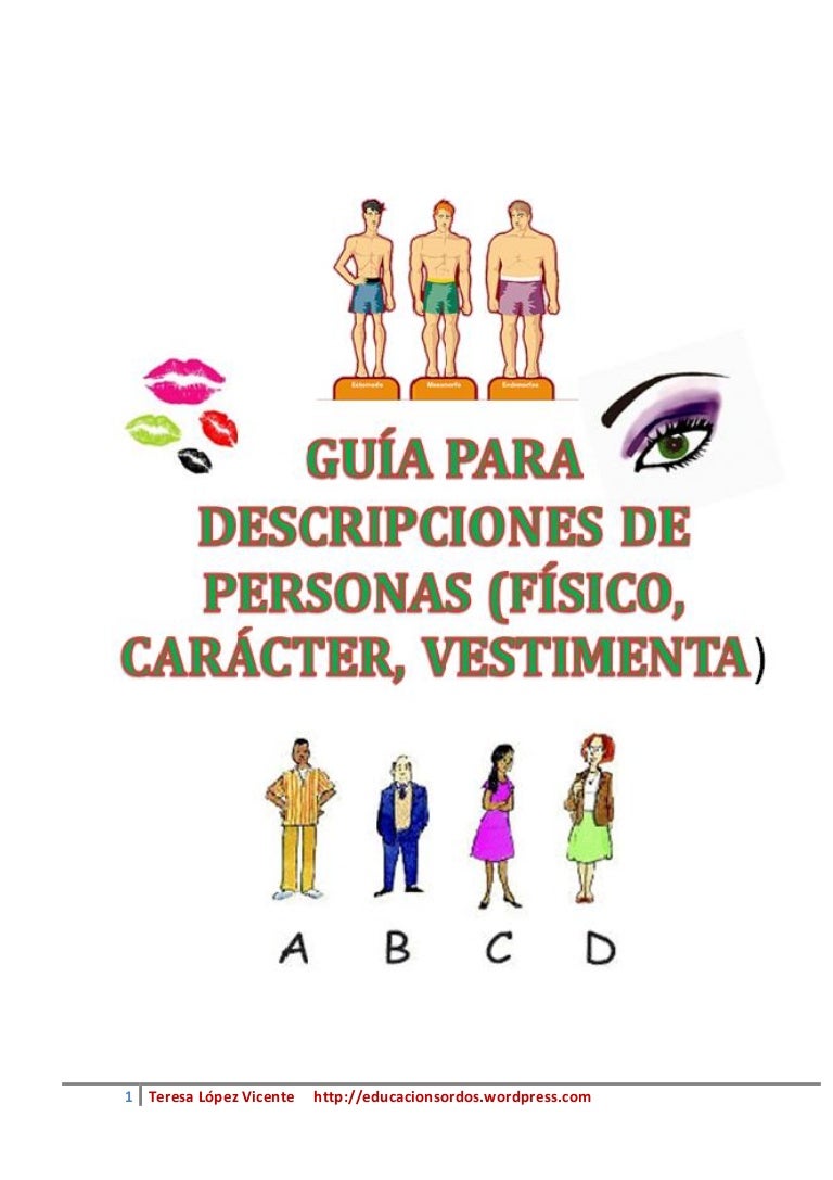 Guia De Adjetivos Para Descripciones De Personas