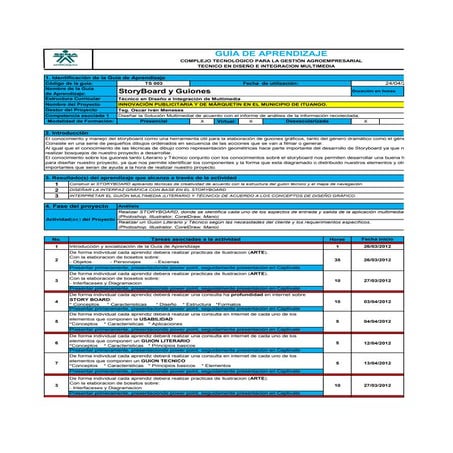 Guia de aprendizaje # 3   storyboard y guiones