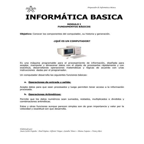 Guia de aprendizaje informatica basica | PDF