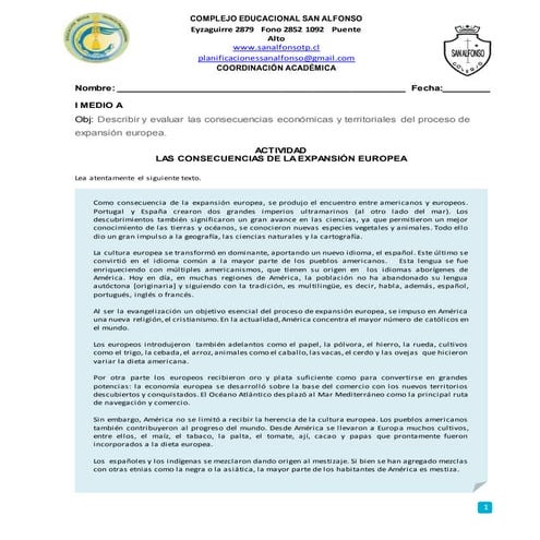 Guia de ausencia consecuencias expansion europea_i medio_a