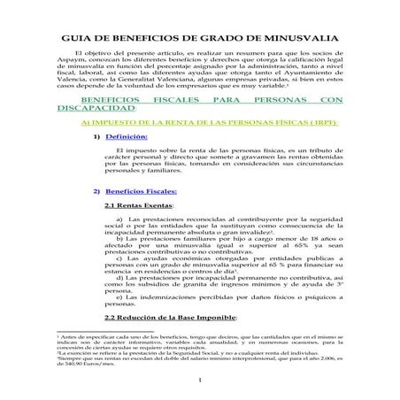 Guia de beneficios de grado de minusvalia