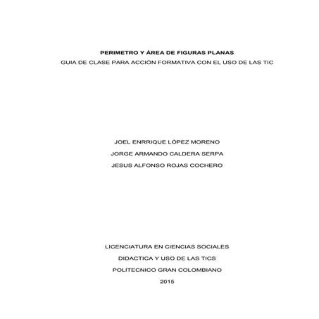 Guía de clase áreas y perímetros utilizando las Tics