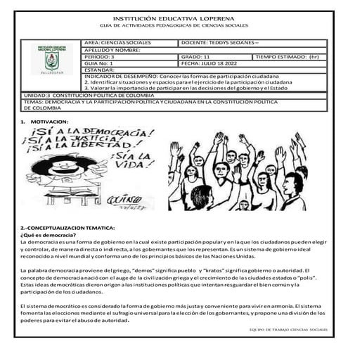 GUIA DE  DEMOCRACIA Y CONSTITUCION POLITICA  3 PERIODO GRADO 11.docx