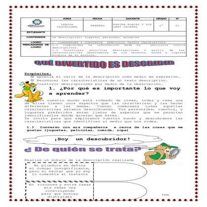 Guía de  español 2°