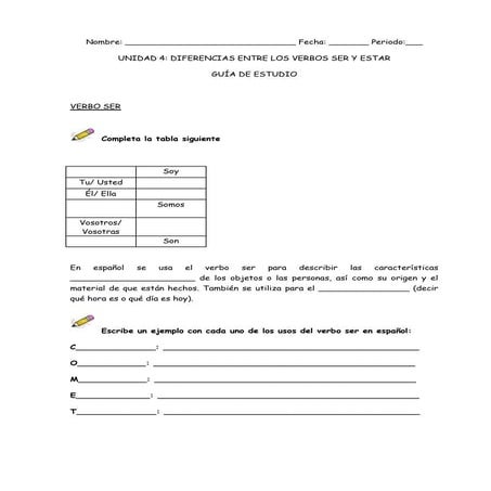 Guia de estudio ser estar