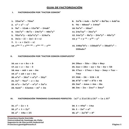 Guia de factorización