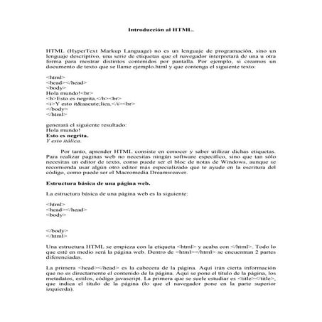Formatos de texto html | PDF