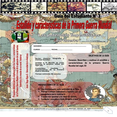 Guía del alumno n°3  Estallido y Características de la Primera Guerra Mundial...