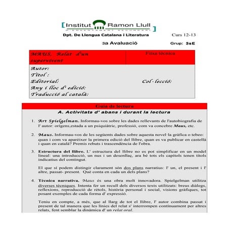 Guia de Maus. Relat d'un supervivent