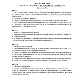 Guia de lectura ladrones en el foro