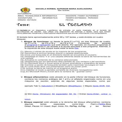 Guia del teclado octavo