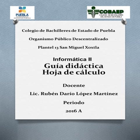 Guía didáctica y práctica para la enseñanza de la hoja de calculo electrónica